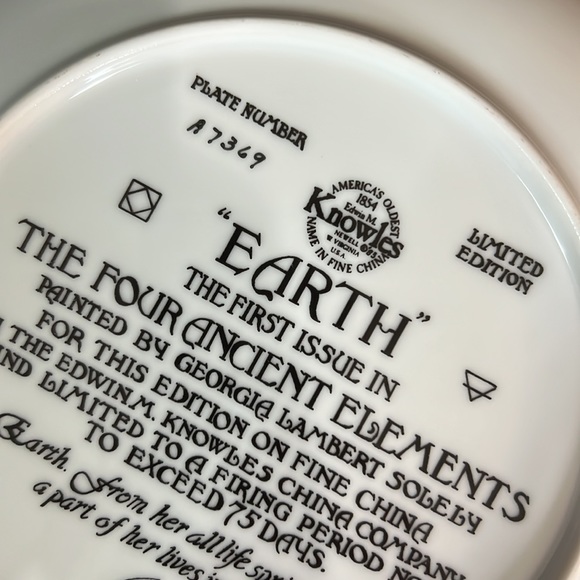 KNOWLES, authentic collectors plate Limited Edition, plate# A7369, Earth !! - Picture 6 of 11